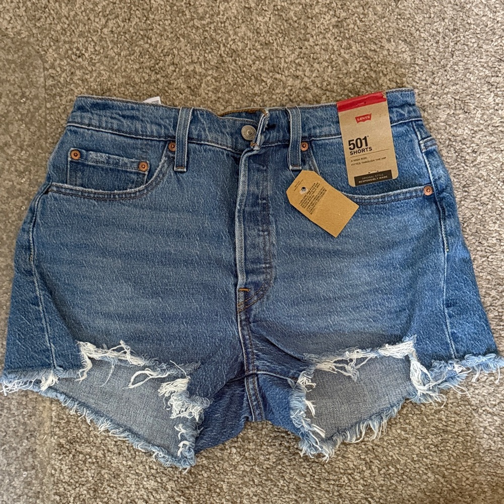 Levi's Women's Distressed Blue Jean Shorts